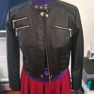 Venus Faux Leather Moto Jacket sz Sm New